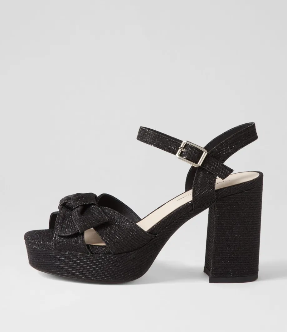 Omee Black Shine Fabric Sandals<DJANGO & JULIETTE Best Sale