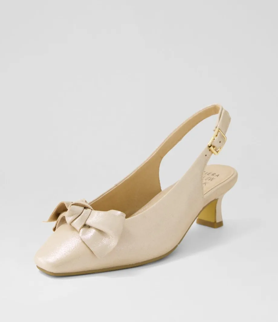 Ondo Xw Nude Shimmer Leather Heels<ZIERA Sale
