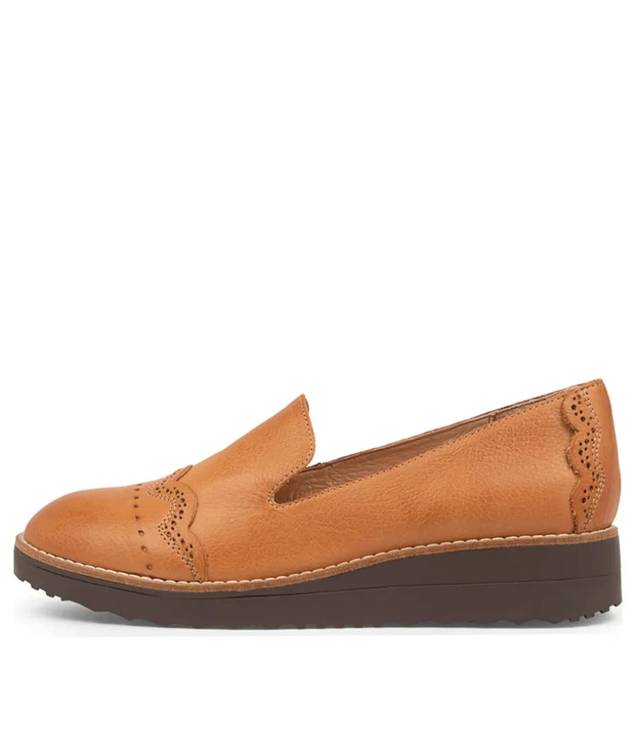 Orchidy Dark Tan Leather Loafers Cs<TOP END Hot