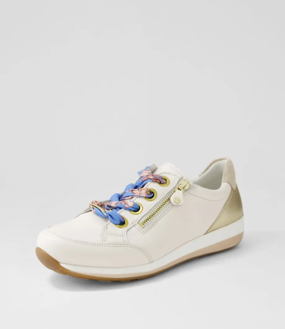 Osaka 87 Creme Shell Platinum Leather Sneakers<ARA Discount