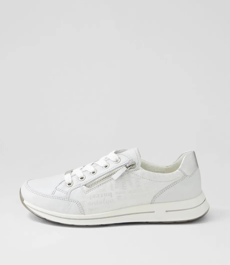 Osaka 1 Misty Grey Silver Leather Sneakers<ARA Outlet