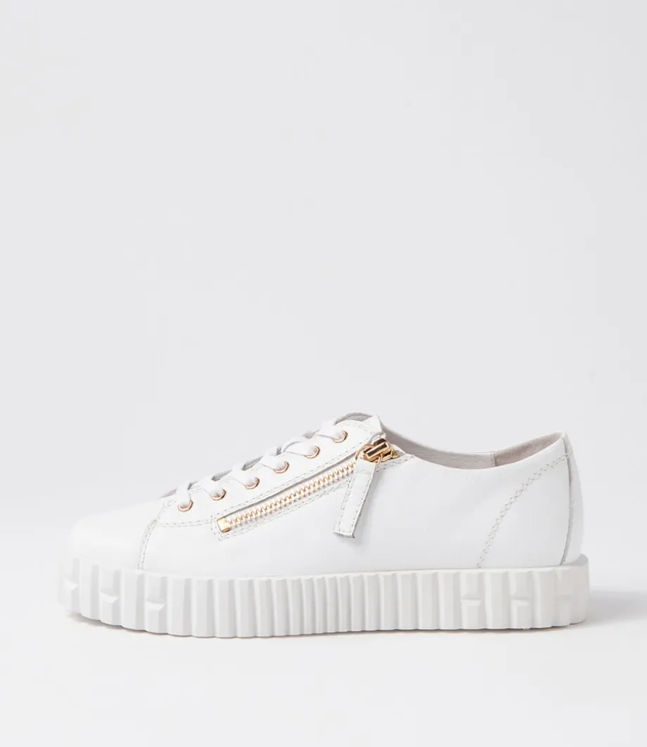 Osloe White Leather Sneakers<DJANGO & JULIETTE New