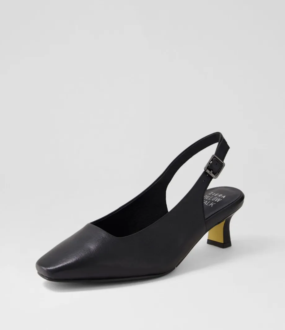 Oviedos Xw Black Leather Heels<ZIERA Cheap