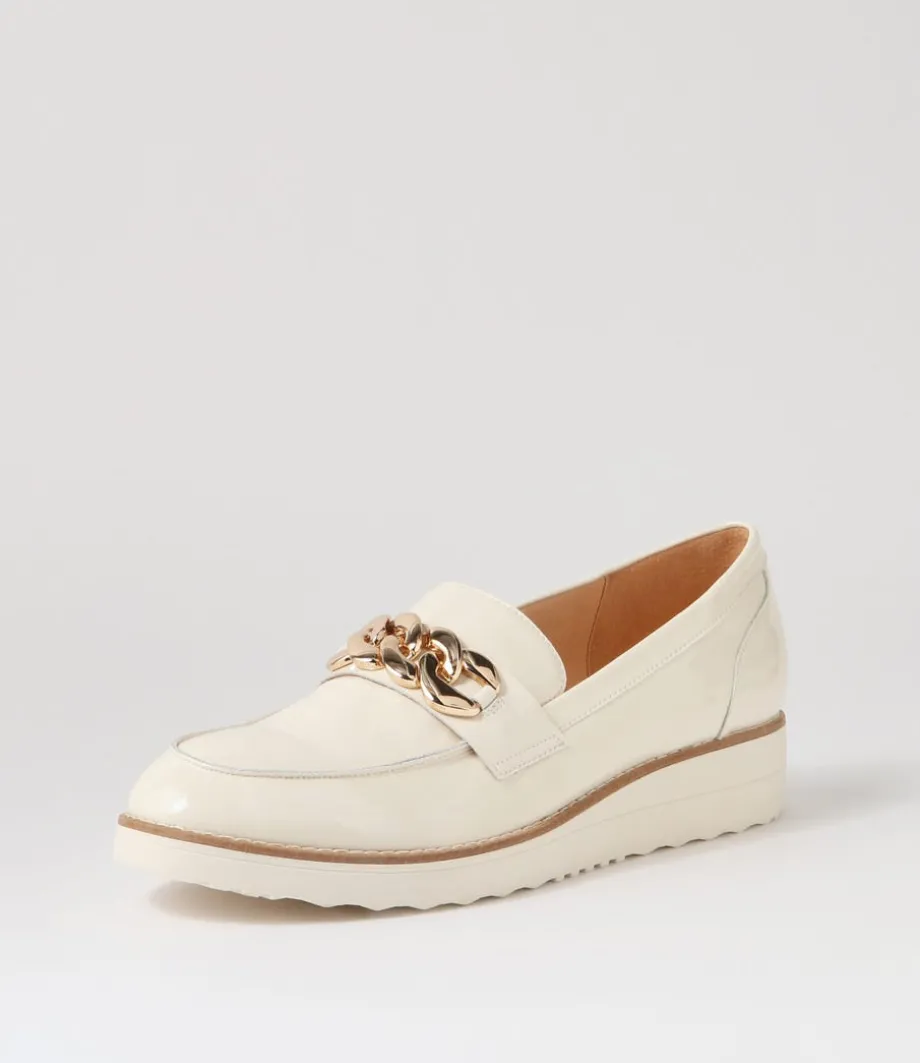 Ozama Ivory Patent Leather Loafers<TOP END Outlet