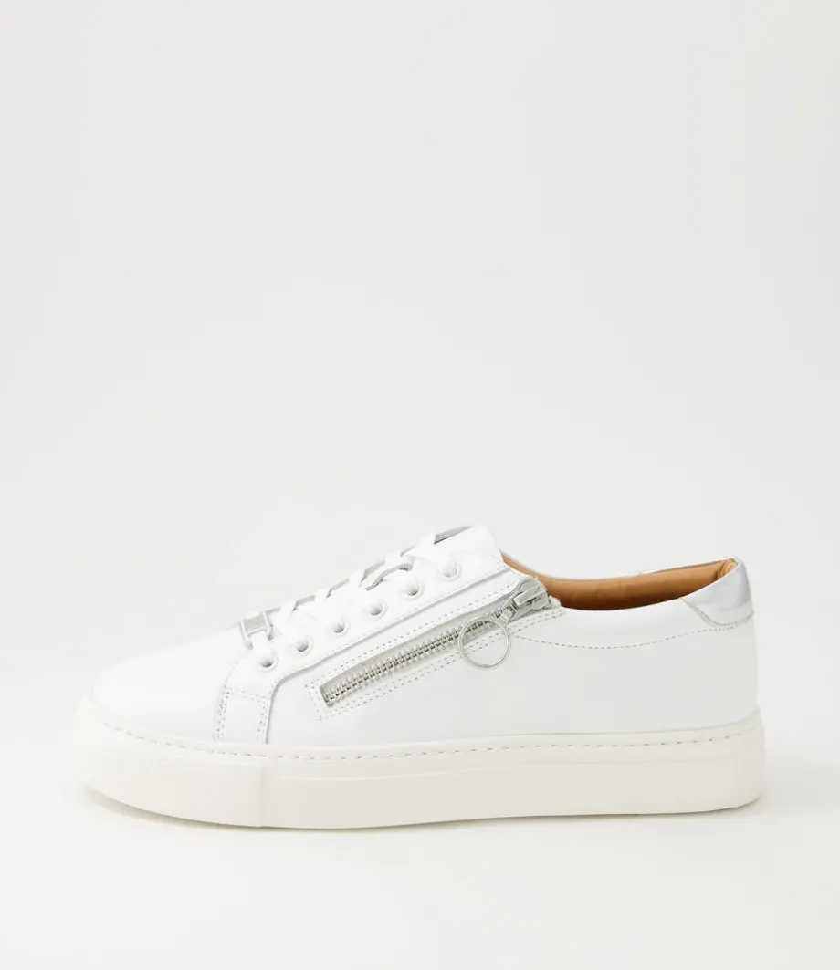 Pamela Xf White Silver Leather Sneakers<ZIERA Discount