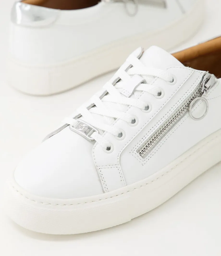 pamela_xf_white_silver_leather_sneakers_3.webp Pamela Xf White Silver Leather Sneakers<ZIERA Discount