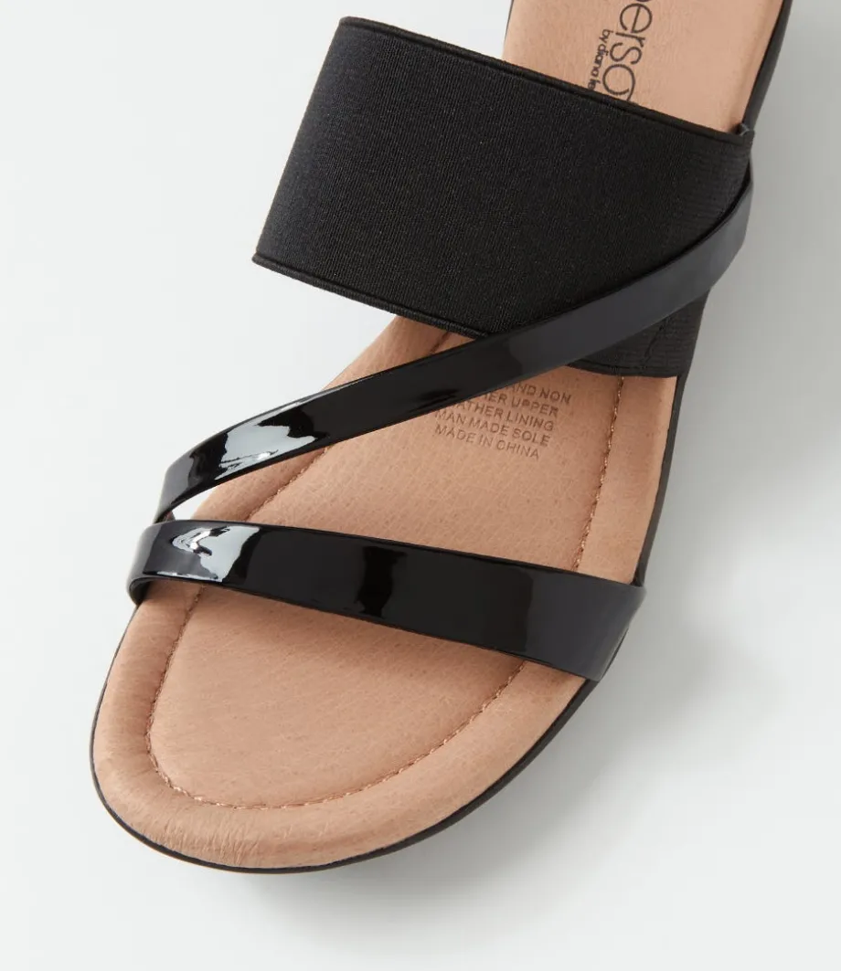 paralee_black_patent_elastic_slides_3.webp Paralee Black Patent Elastic Slides<SUPERSOFT Flash Sale