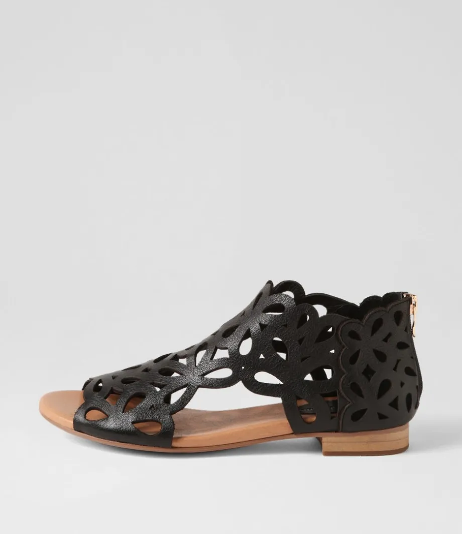 Pietro Black Leather Sandals<DJANGO & JULIETTE Flash Sale
