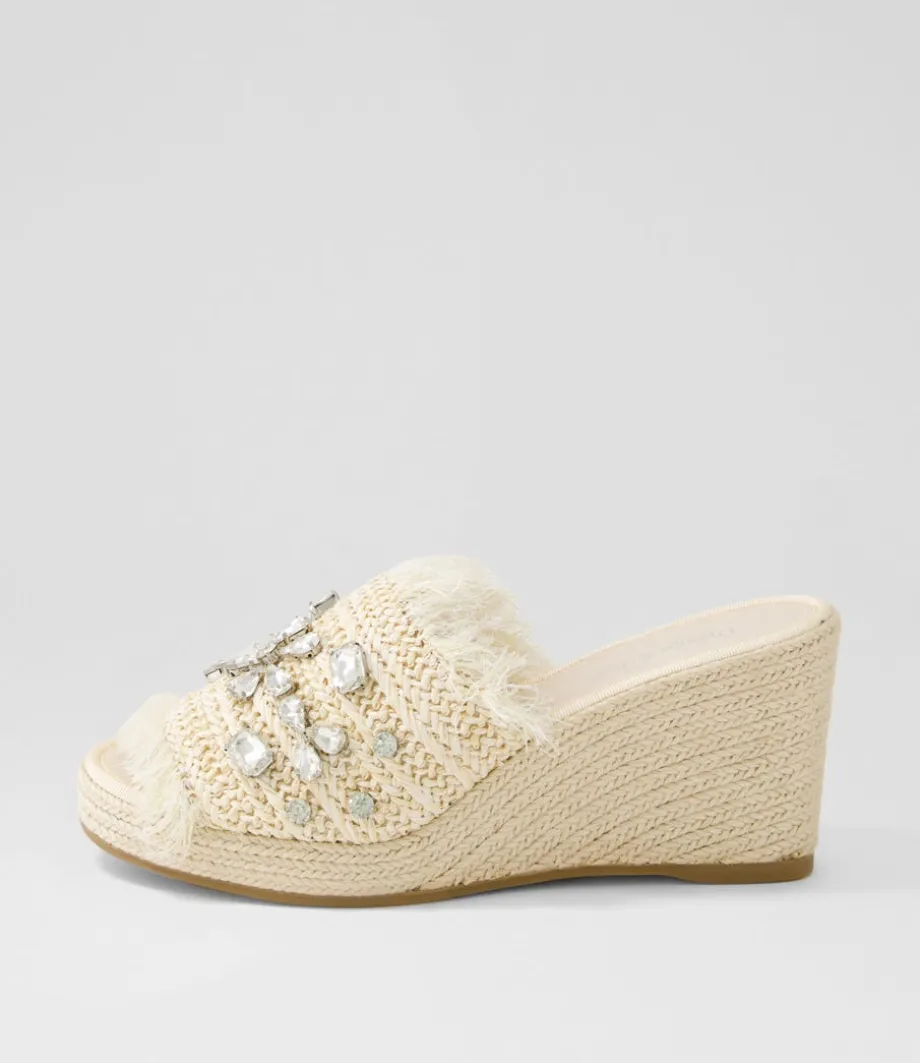 Pitchy Beige Synthetic Raffia Espadrilles<DJANGO & JULIETTE Online
