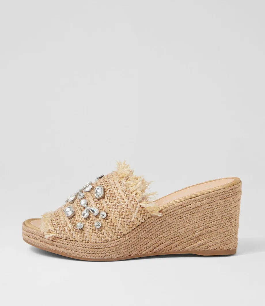 Pitchy Coffee Synthetic Raffia Espadrilles<DJANGO & JULIETTE Outlet