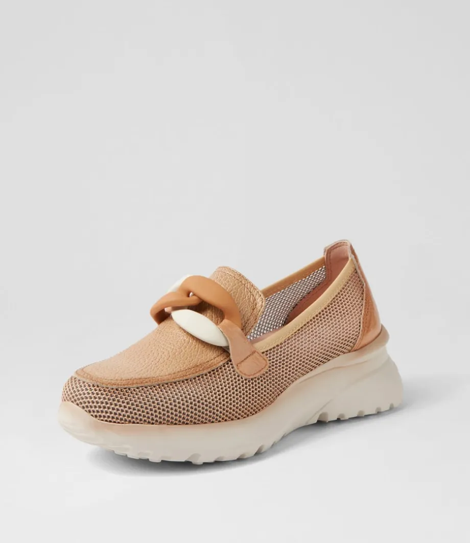 Polinesia 13 Desert Mesh Leather Loafers<HISPANITAS Clearance