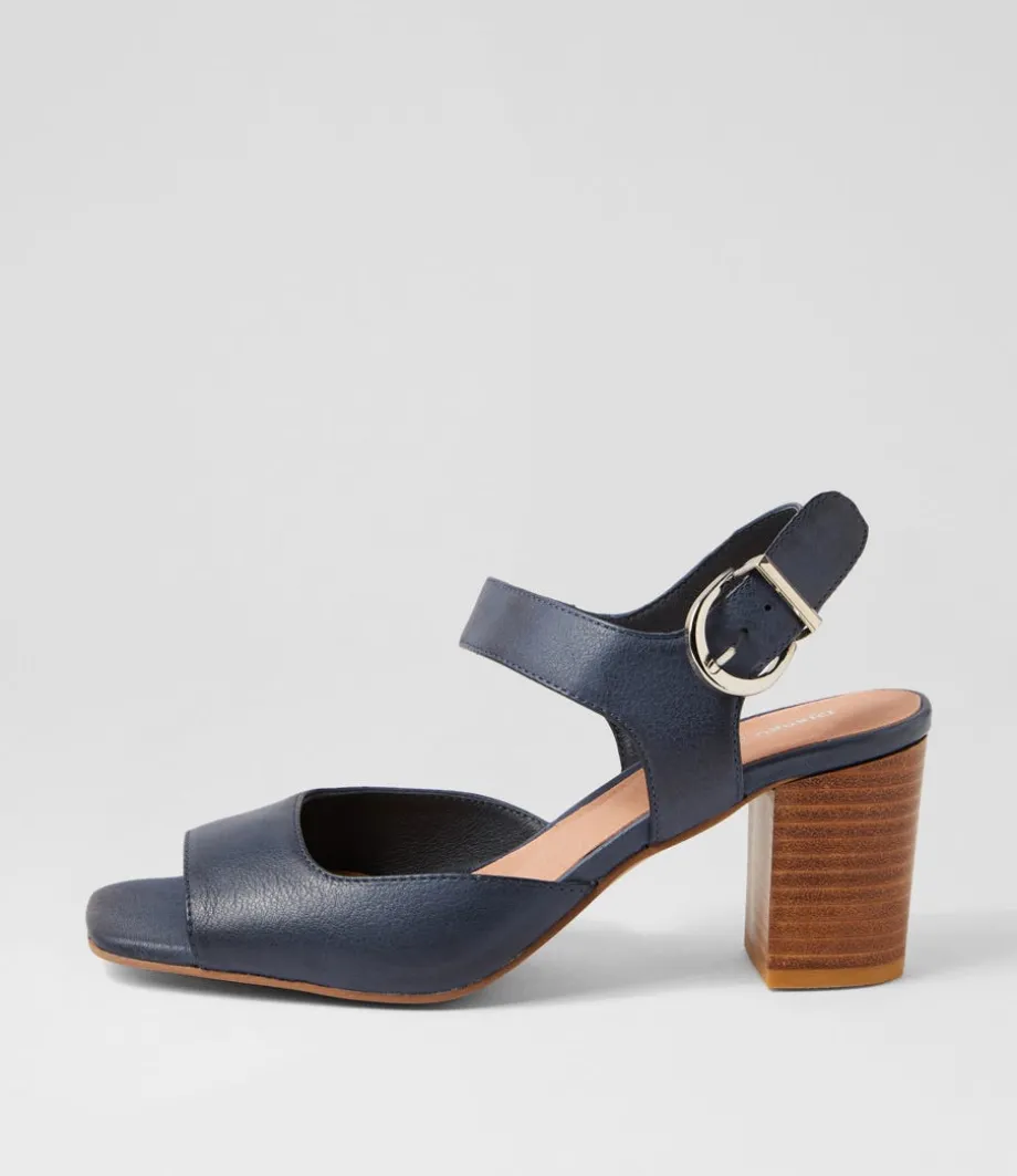 Preezy Navy Leather Sandals<DJANGO & JULIETTE Outlet