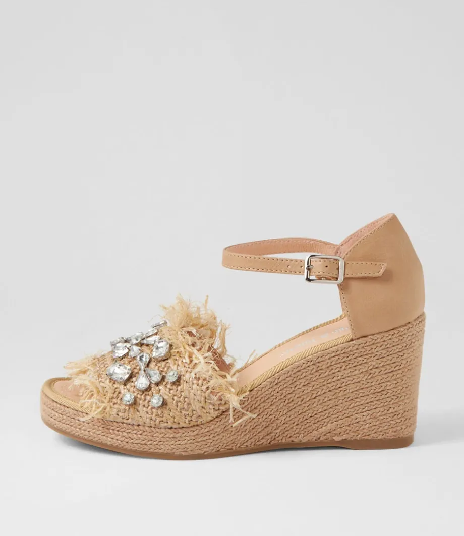 Purley Coffee Synthetic Raffia Leather Sandals<DJANGO & JULIETTE Online