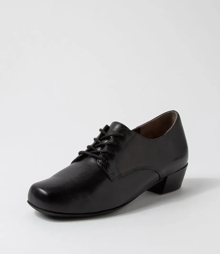 Qessol Xw Black Leather Lace Up Heels<ZIERA Best Sale