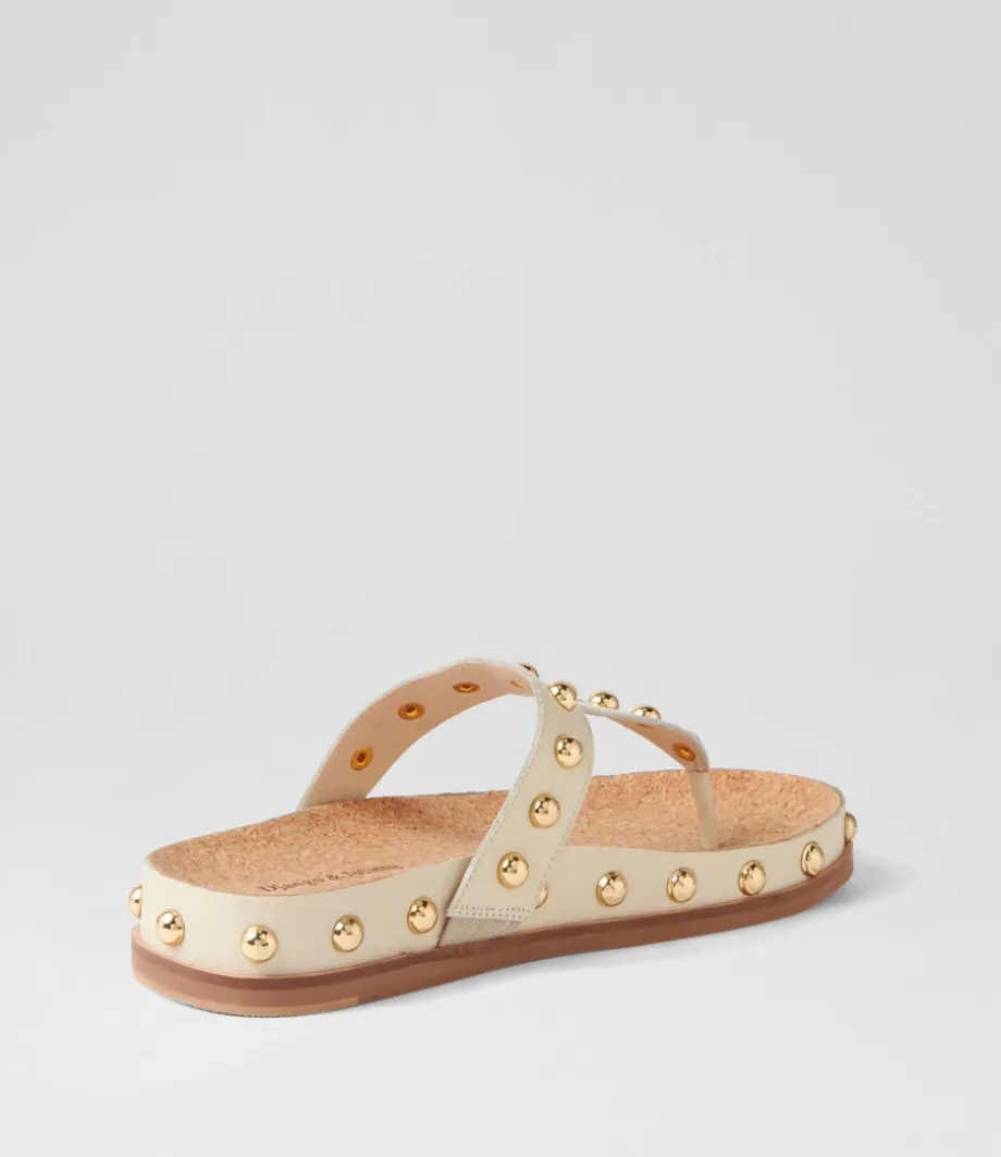 quell_milk_gold_leather_thongs_2.webp Quell Milk Gold Leather Thongs<DJANGO & JULIETTE Best