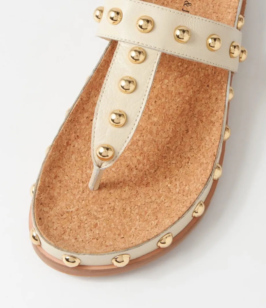 quell_milk_gold_leather_thongs_3.webp Quell Milk Gold Leather Thongs<DJANGO & JULIETTE Best