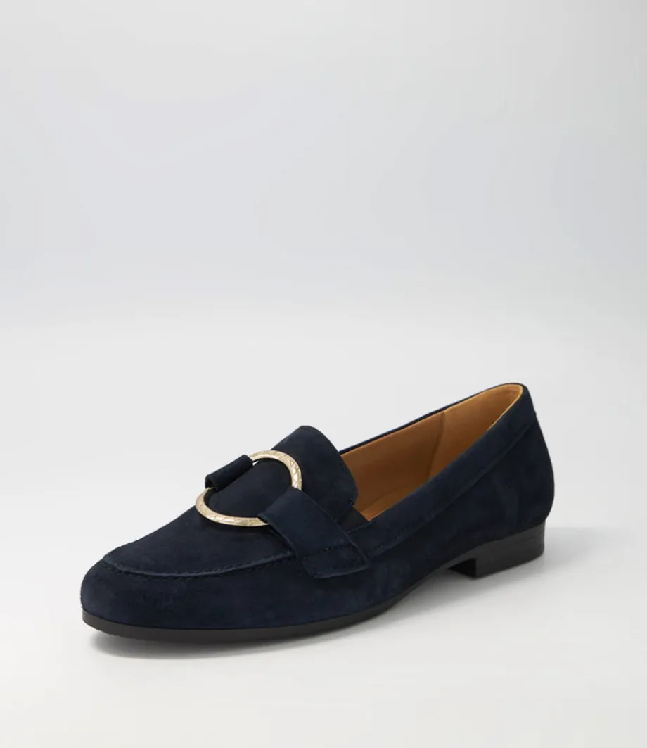 Quinn Dark Blue Suede Brogues<GABOR Cheap