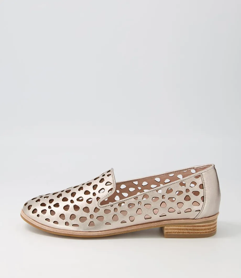 Quuets Platinum Leather Loafers<MOLLINI Fashion