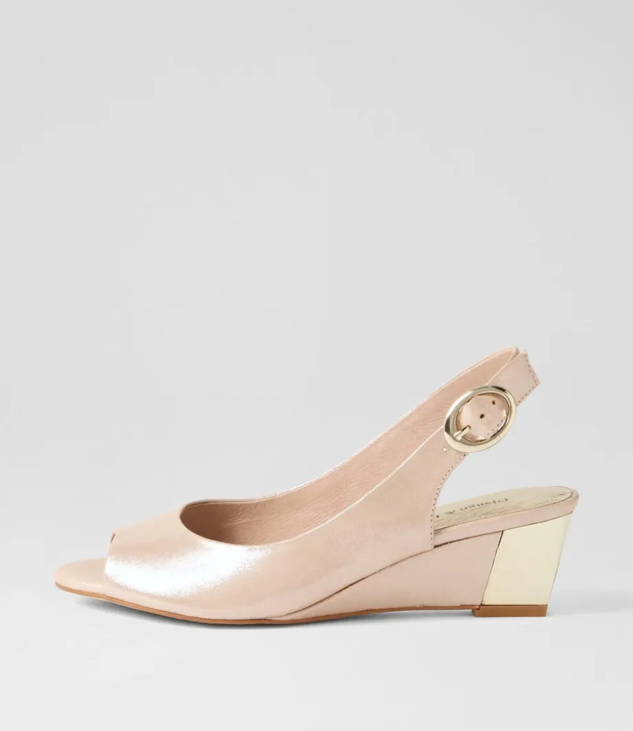 Raite Nude Shimmer Leather Sandals<DJANGO & JULIETTE Best