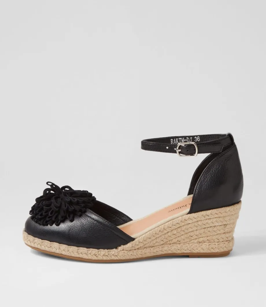 Rakim Black Leather Suede Wedges<DJANGO & JULIETTE Cheap