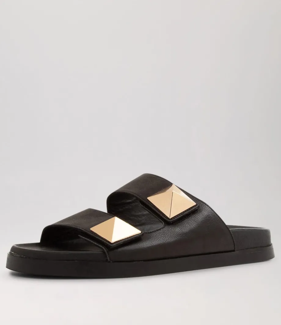 Redding Black Leather Slides<TOP END Best Sale