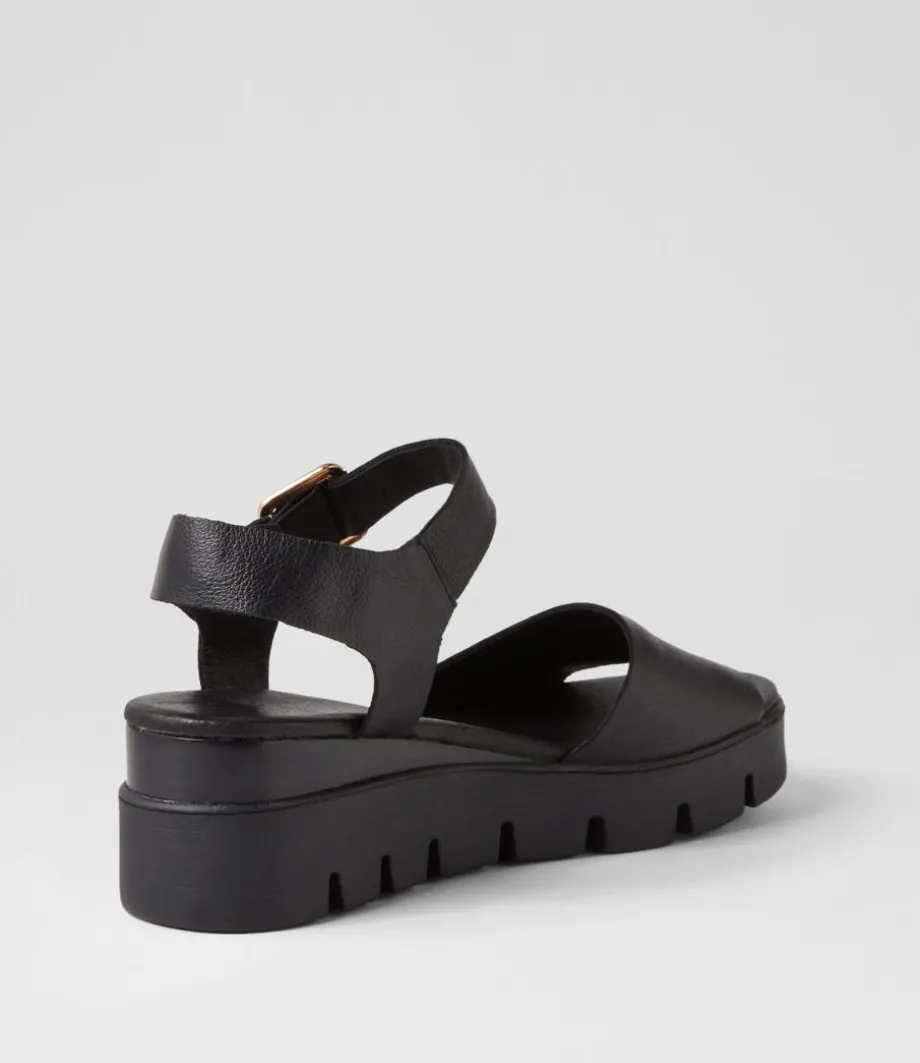 reesen_black_leather_sandals_2.webp Reesen Black Leather Sandals<DJANGO & JULIETTE Cheap