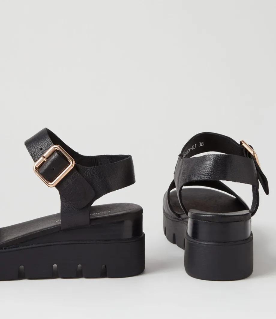 reesen_black_leather_sandals_4.webp Reesen Black Leather Sandals<DJANGO & JULIETTE Cheap