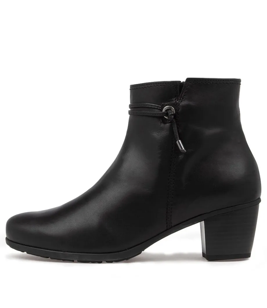 Rena Schwarz Leather Ankle Boots<GABOR Online