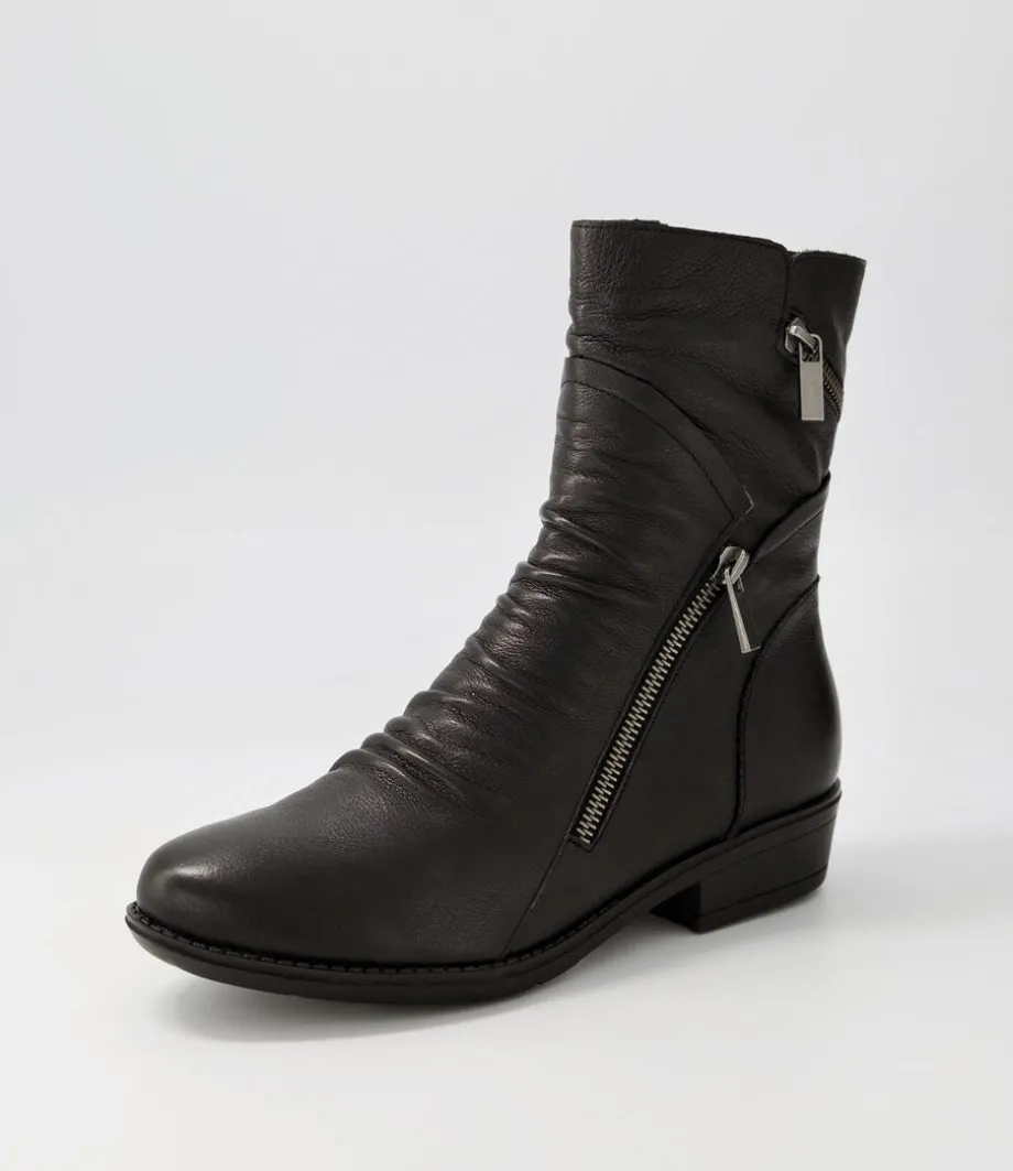 renu_black_leather_ankle_boots_1.webp Renu Black Leather Ankle Boots<DJANGO & JULIETTE Hot