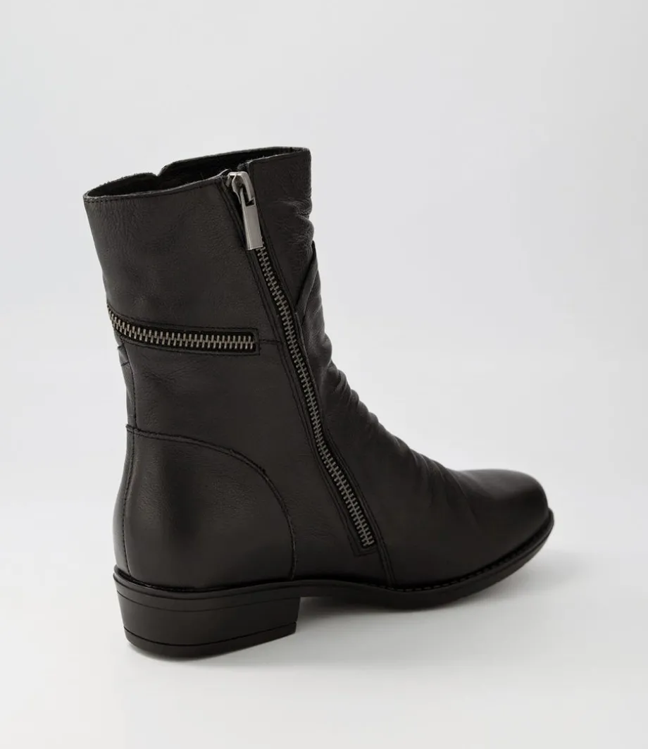 renu_black_leather_ankle_boots_2.webp Renu Black Leather Ankle Boots<DJANGO & JULIETTE Hot