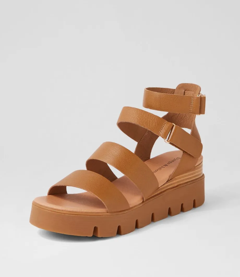 Rhean Toffee Leather Sandals<DJANGO & JULIETTE Store