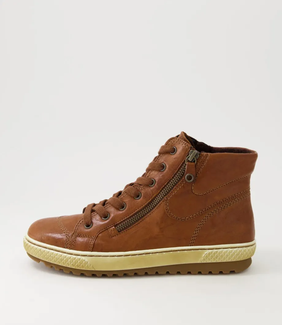 Riley Copper Leather Lace Up Boots<GABOR Online