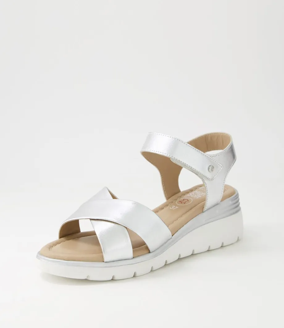 Rimini 32 Silver Leather Sandals<ARA Best