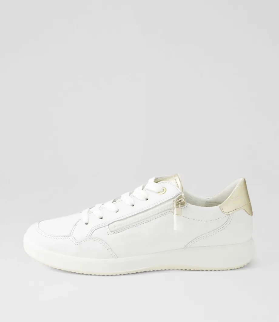 Roma 1 White Platinum Leather Sneakers<ARA Best Sale