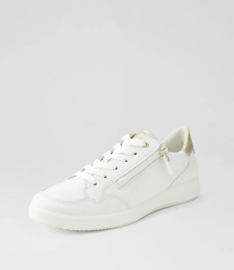 Roma 1 White Platinum Leather Sneakers<ARA Best Sale