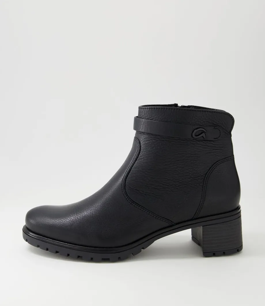 Ronda 11 Schwarz Leather Ankle Boots<ARA Shop