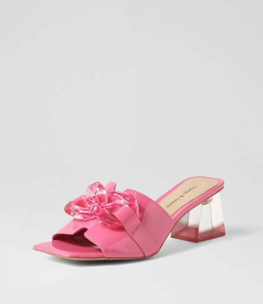 Rulie Pretty Pink Patent Leather Mules<DJANGO & JULIETTE Best
