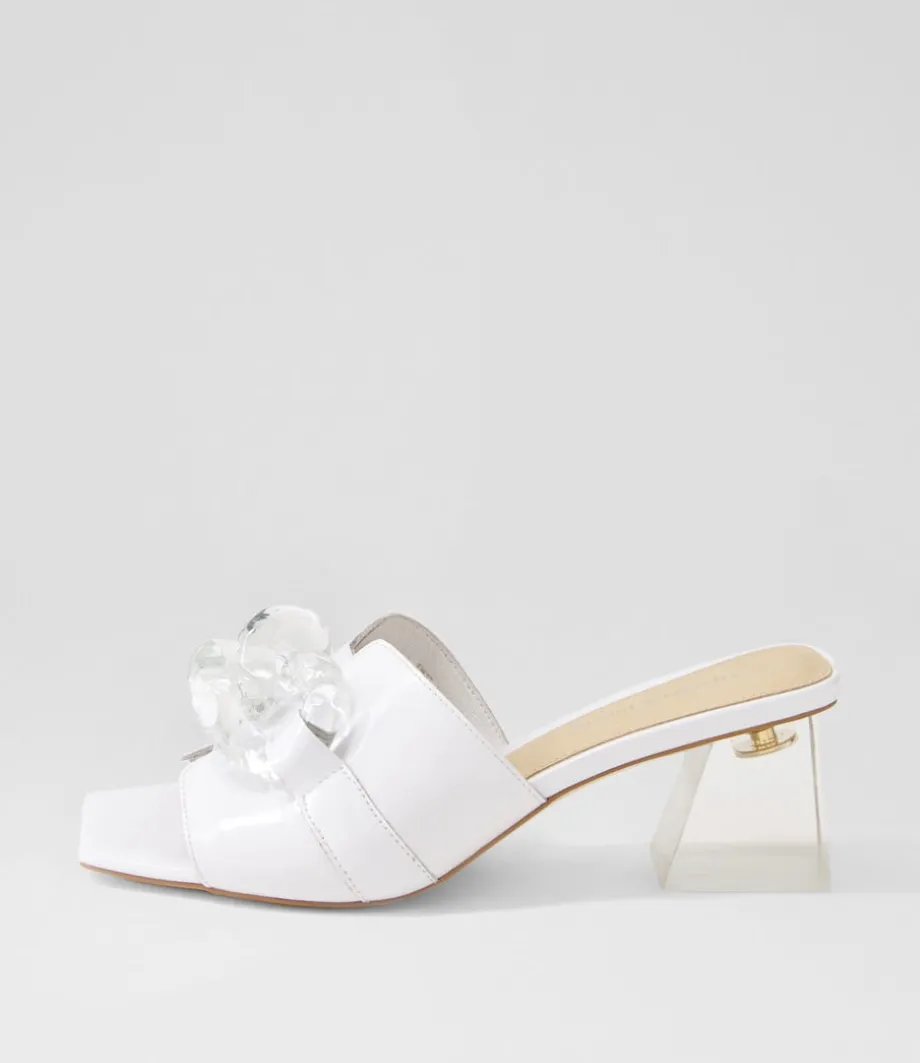 Rulie White Patent Leather Mules<DJANGO & JULIETTE Online