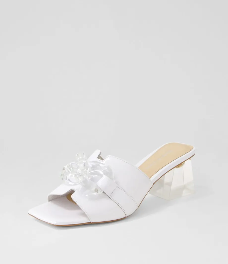 Rulie White Patent Leather Mules<DJANGO & JULIETTE Online
