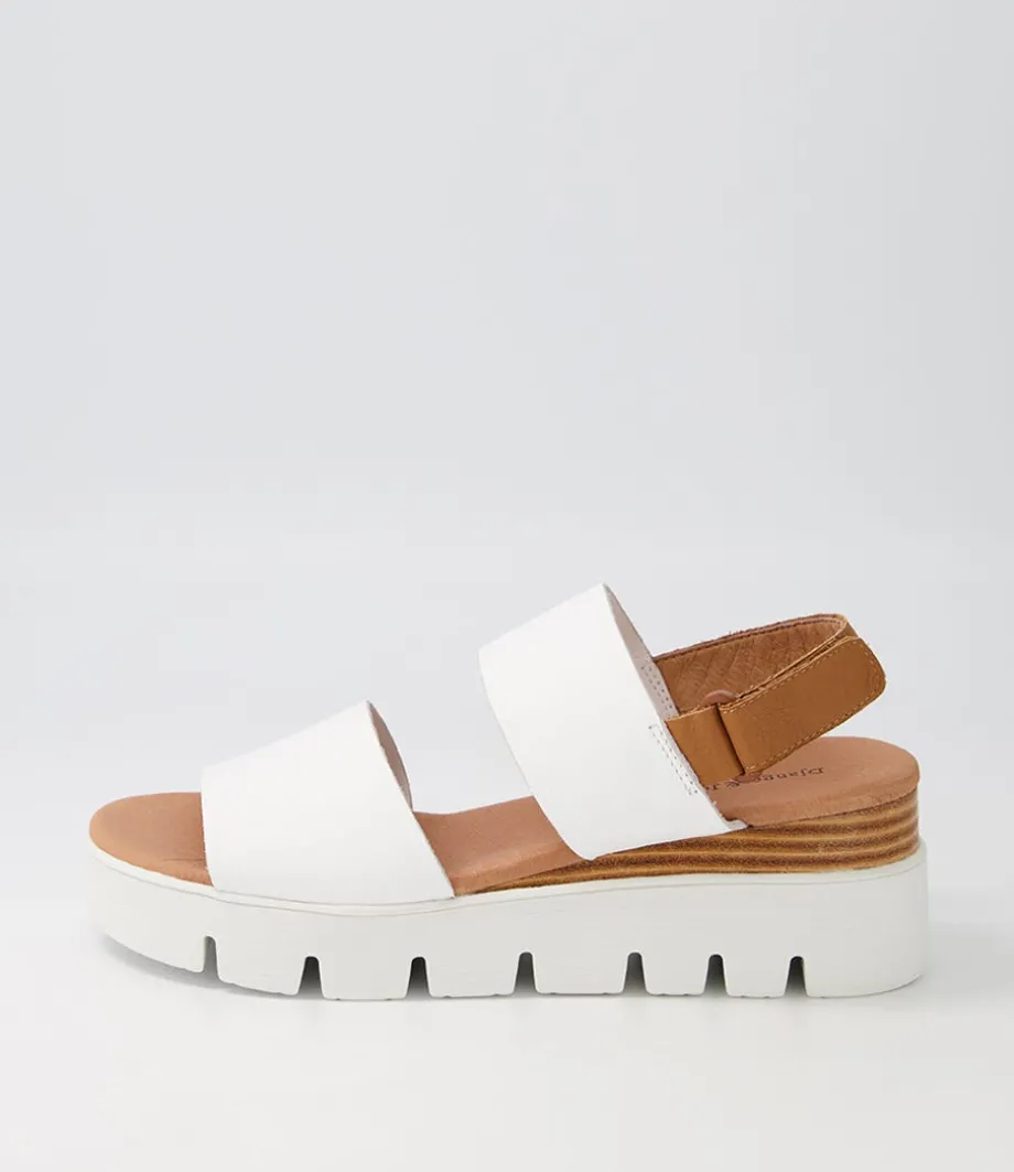 Runar White Dark Tan Leather Sandals<DJANGO & JULIETTE Flash Sale