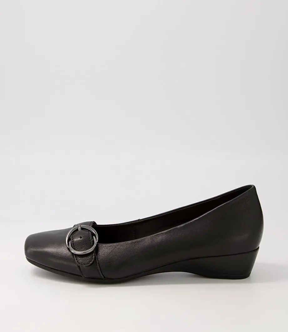 Ryan Black Leather Heels<SUPERSOFT Discount