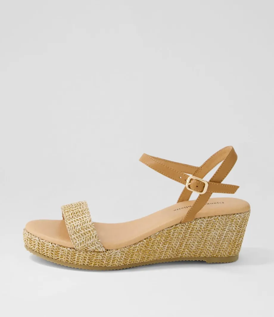 Sable Tan Synthetic Raffia Leather Espadrilles<DJANGO & JULIETTE New