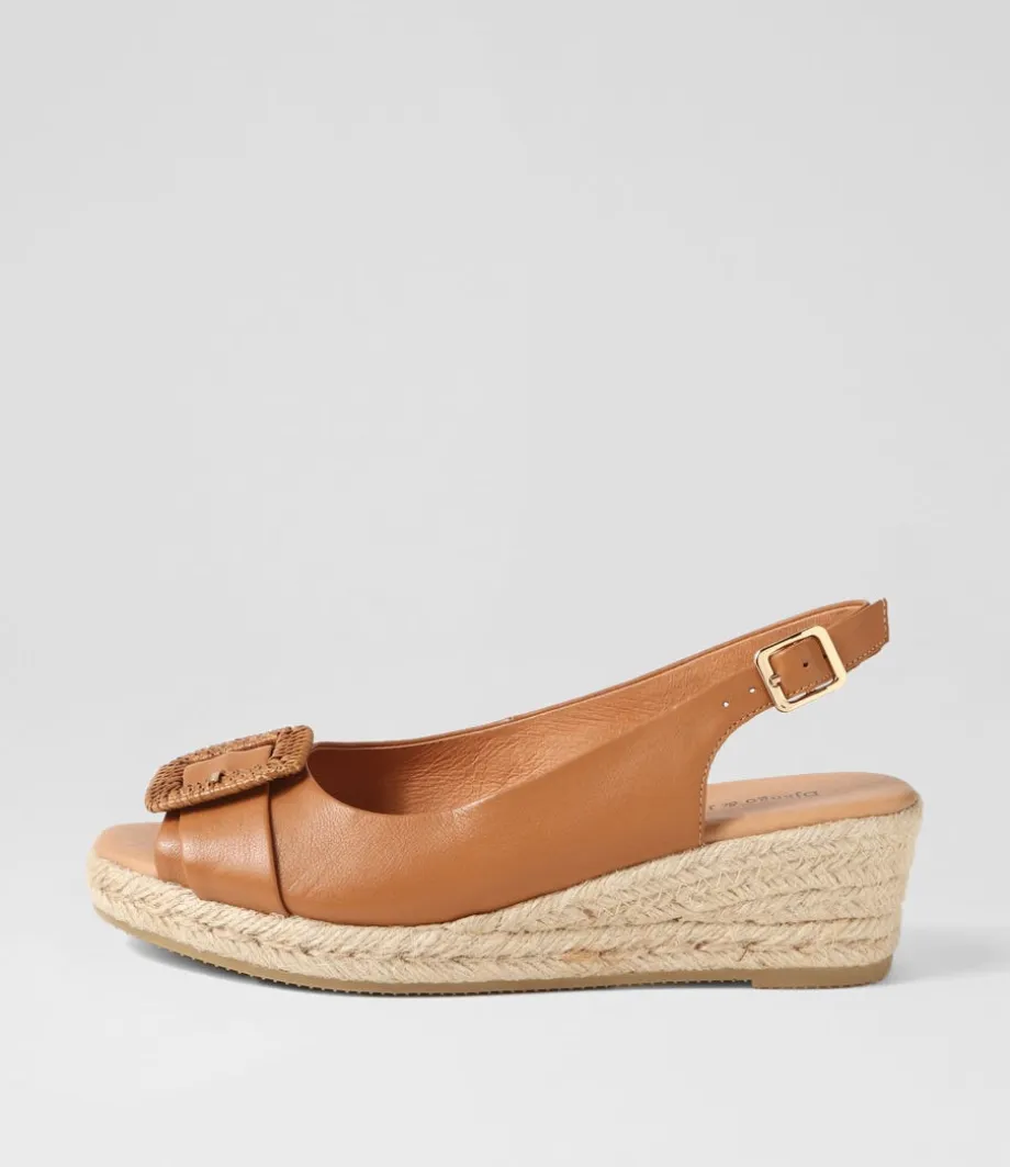 Saloso Dark Tan Natural Leather Buckle Espadrilles<DJANGO & JULIETTE Online