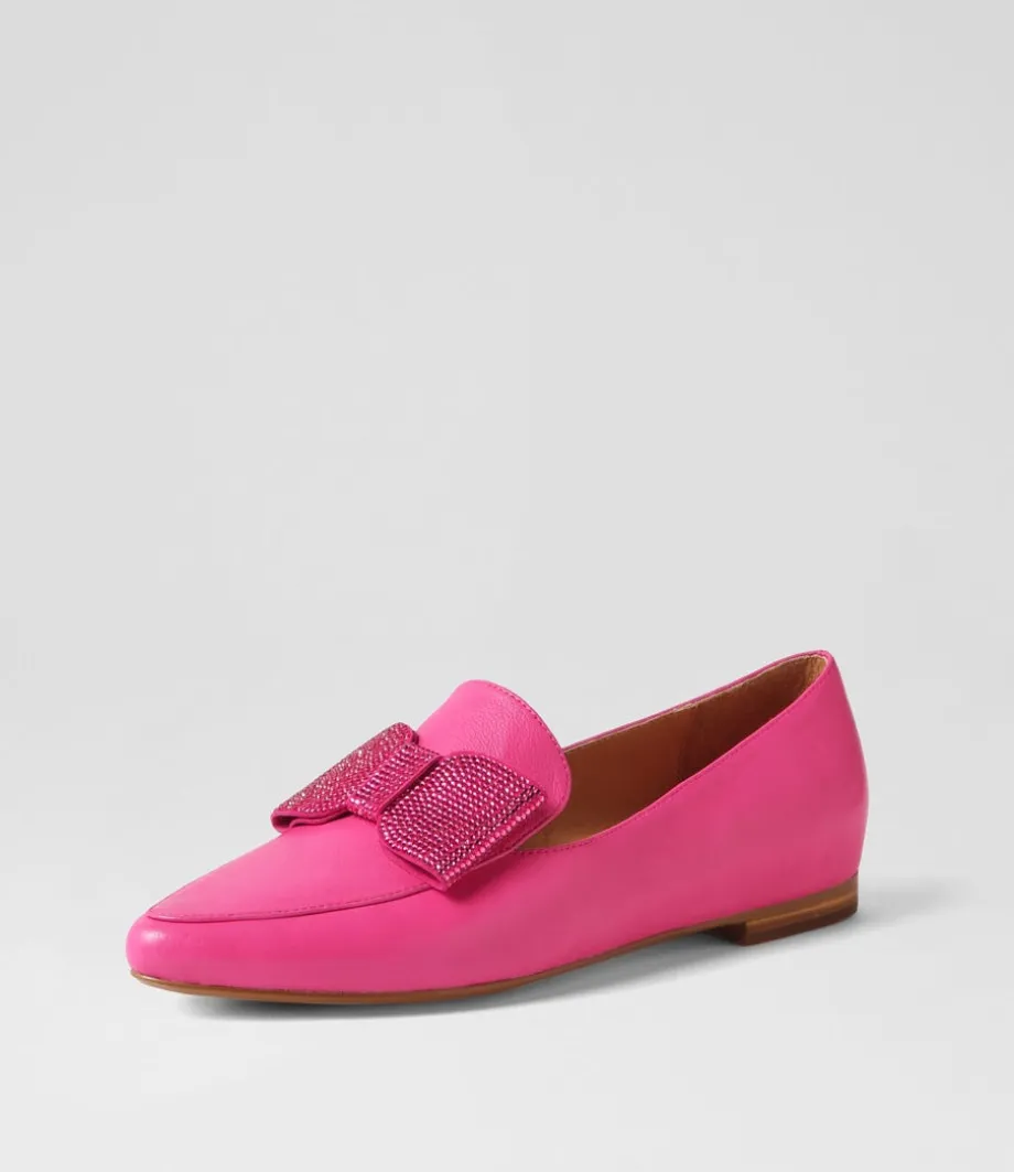 Sanne Fuchsia Jewels Leather Loafers<TOP END New