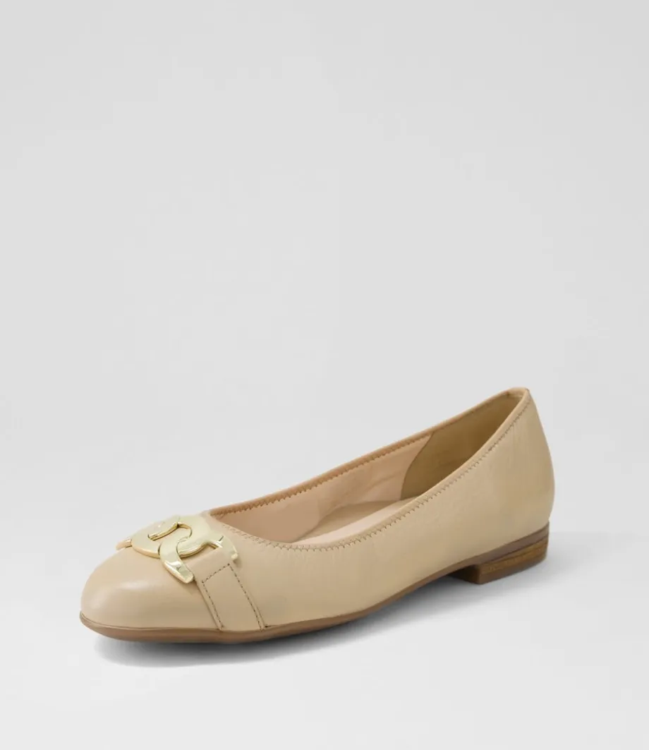 Sardinia 14 Sand Leather Ballet Flats<ARA New