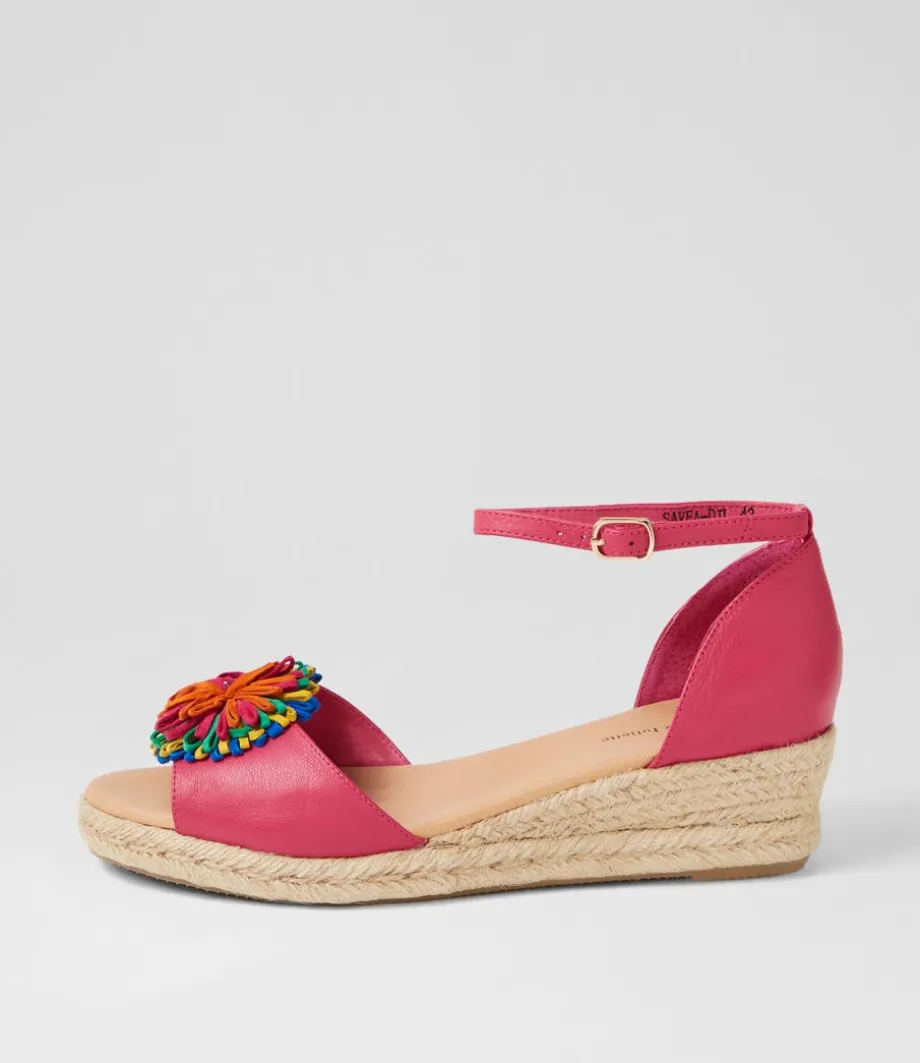 Savea Fuchsia Bright Leather Suede Espadrilles<DJANGO & JULIETTE Outlet