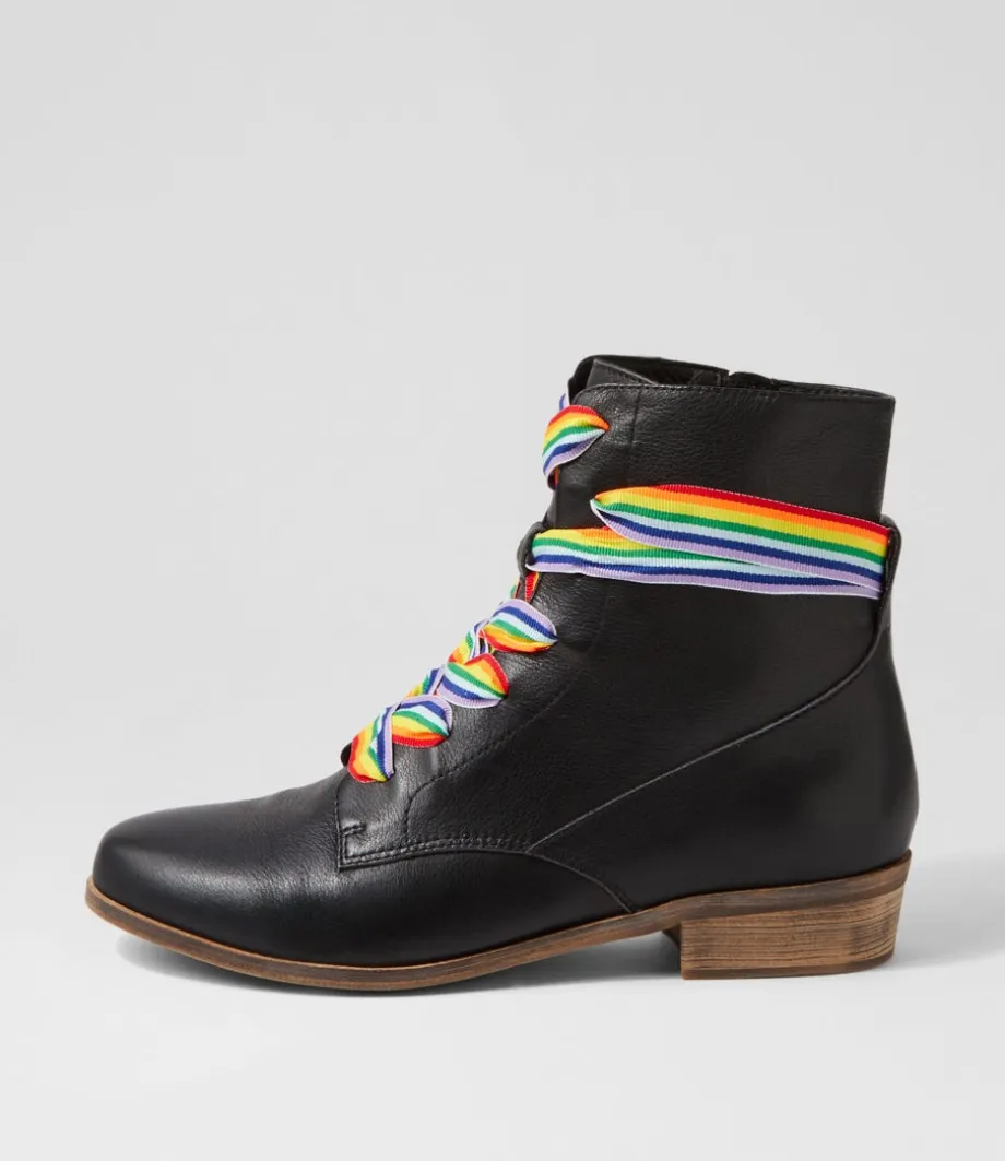 Serge Black Leather Lace Up Boots<DJANGO & JULIETTE Flash Sale