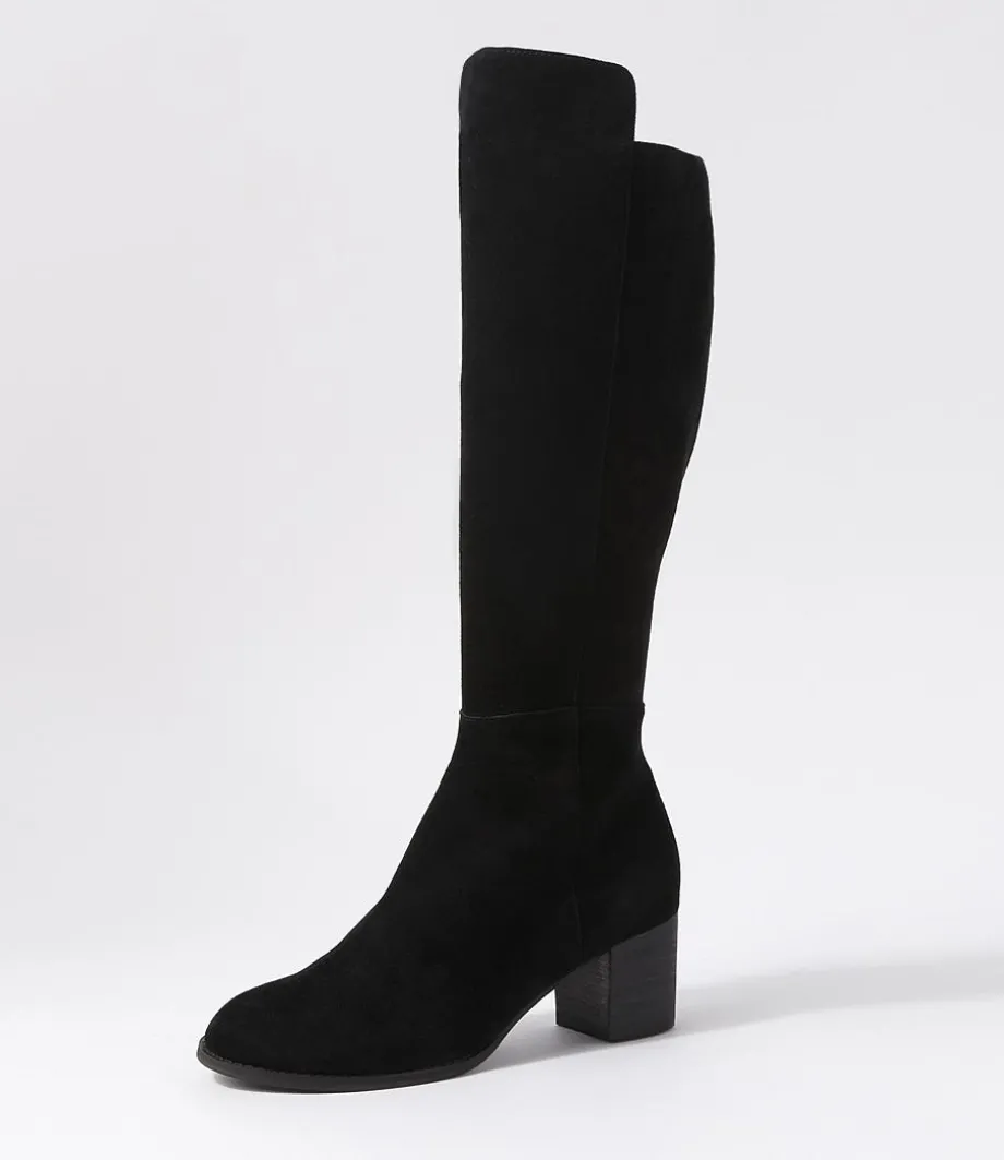 setley_black_suede_stretch_microsuede_knee_high_boots_1.webp Setley Black Suede Stretch Microsuede Knee High Boots<DJANGO & JULIETTE Online