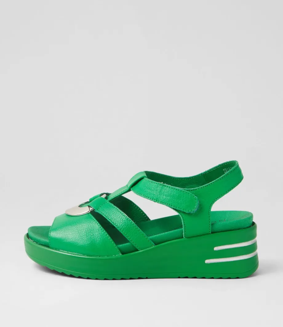 Sharrell Xw Bright Emerald Leather Sandals<ZIERA Best