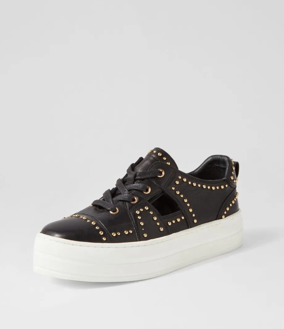 Shedd Black White Leather Sneakers<DJANGO & JULIETTE Flash Sale